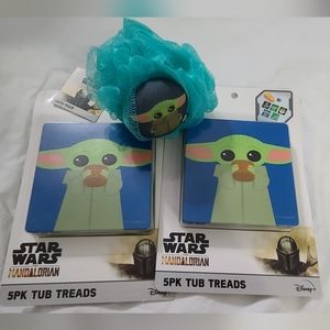 Star Wars: 2 Yoda tub Treads & 1yoda loofah bundle